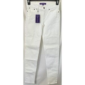 Ralph Lauren Purple Label Matchstick Jeans White Slim Ankle Crop Italy 26 NEW